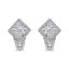 Pendientes Huggie de Halo de Diamantes en Oro Blanco de 18K