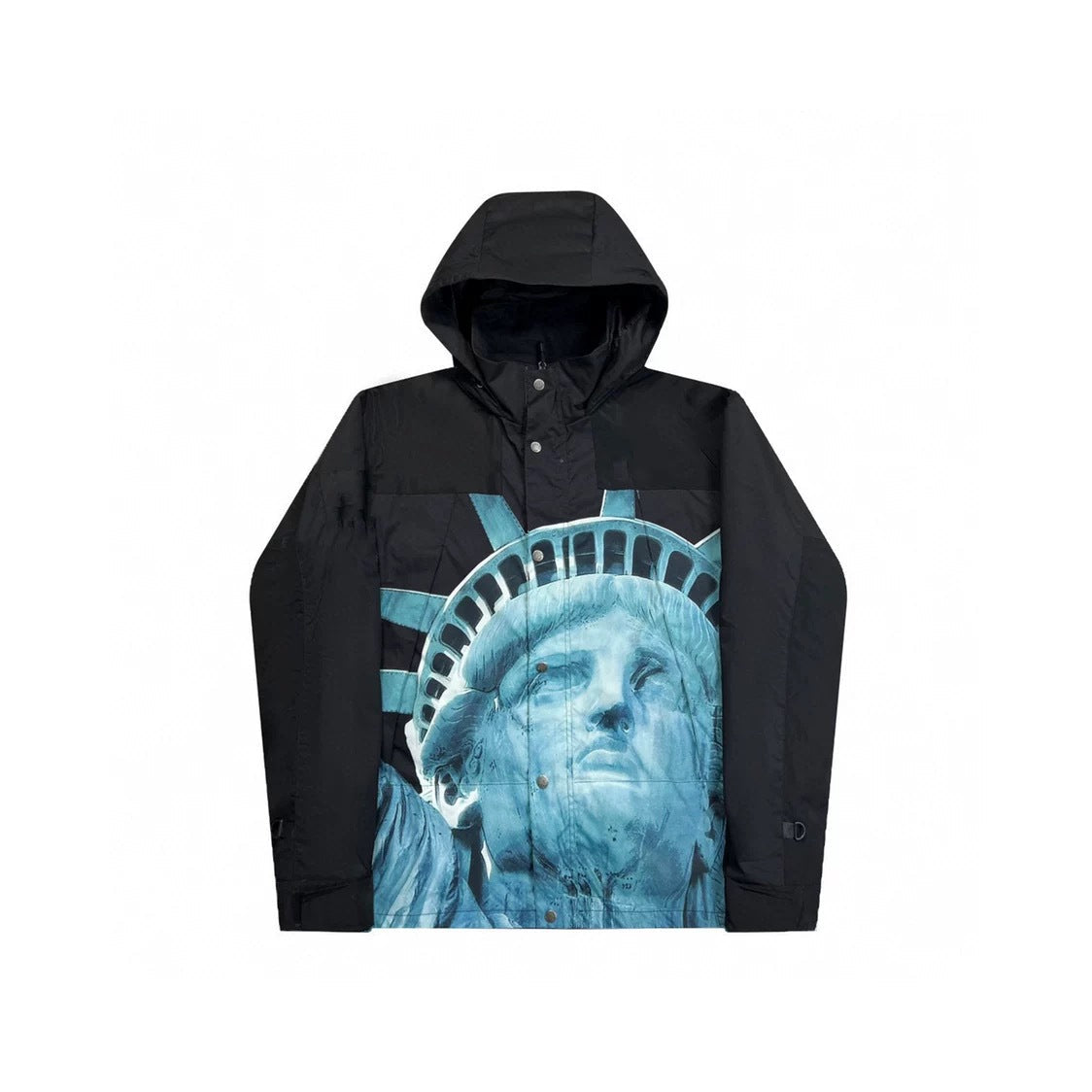 Chaqueta de Shell con Cuello Alto de Nylon con Costuras