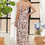 Elegant Watercolor V-Neck Midi Cami Dress for Women