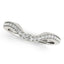 14k White Gold Curved Diamond Wedding Band with Milgrained Border