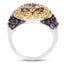 2.01 Carat Genuine Rhodolite and Amethyst Sterling Silver Ring
