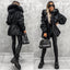 Parka con cuello de piel sintética de estilo europeo y americano