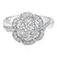 14K White Gold Floral Cluster Diamond Engagement Ring - Size 6
