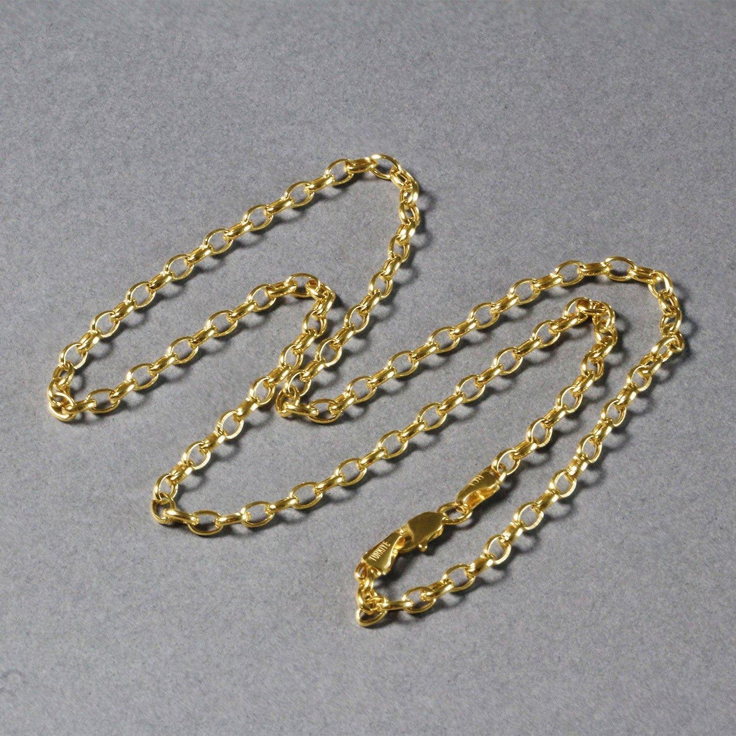 Cadena Ovalada Rolo de Oro Amarillo de 14k de 3.2mm