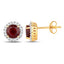 Boucles d'oreilles en or jaune 14K avec rubis et diamants blancs de 2,14 carats