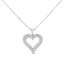 Collar de Colgante en Forma de Corazón Abierto de Diamante Creado en Laboratorio de Plata Esterlina