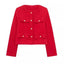 Veste Croppée Chic Décorée de Poches