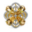 Bague en Citrine et Diamant Plaquée Or Jaune 14K