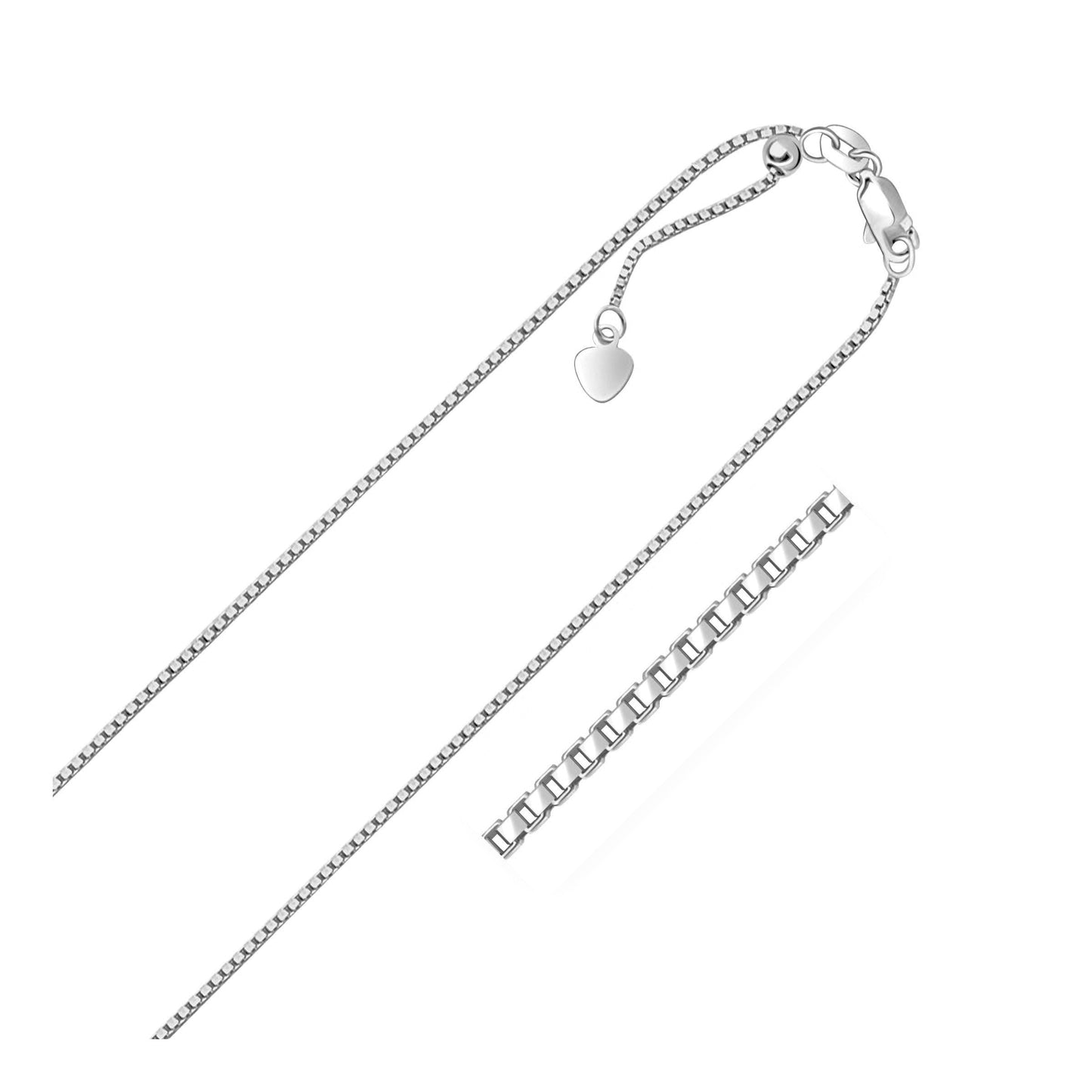 Chaîne en or blanc 14k ajustable - Design élégant