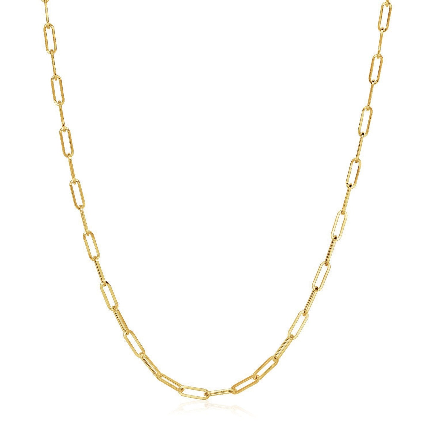 Collier en chaîne large en papier clip en or jaune 14K