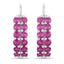 3.12 Carat Genuine Ruby Sterling Silver Hoop Earrings