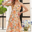 Robe Midi à Bretelles Ajustables à Imprimé Floral pour Femmes