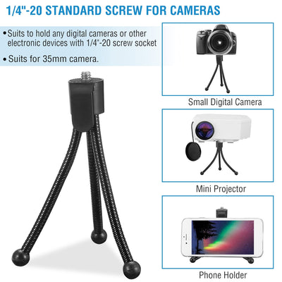 Support de trépied de table flexible LJG pour appareils photo et mini projecteurs