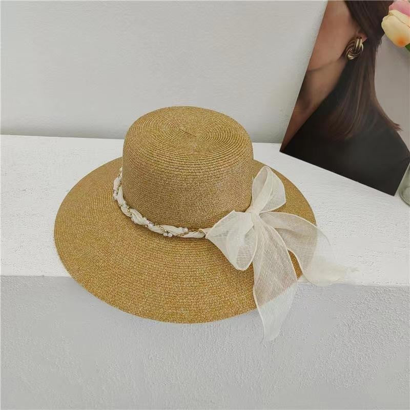 French Style Lace Strap Big Brim Beach Hat