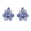 Boucles d'oreilles en argent sterling avec tanzanite véritable de 4,26 carats
