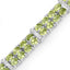 12.97 Carat Genuine Peridot & White Topaz Sterling Silver Bracelet