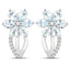 1.54 Carat Genuine Aquamarine & White Topaz Sterling Silver Earrings
