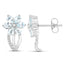 1.54 Carat Genuine Aquamarine & White Topaz Sterling Silver Earrings