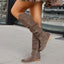 Botas de Mujer de Suede con Cremallera Lateral y Tacón Bajo Elegante