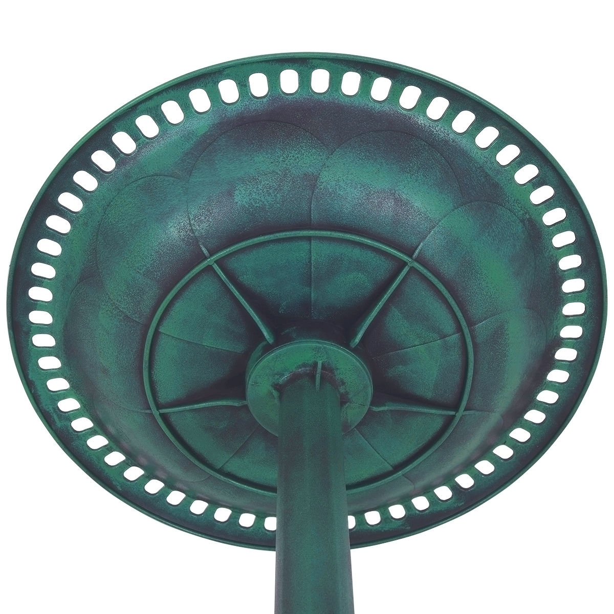 Elegant Green Pedestal Bird Bath Feeder for Gardens