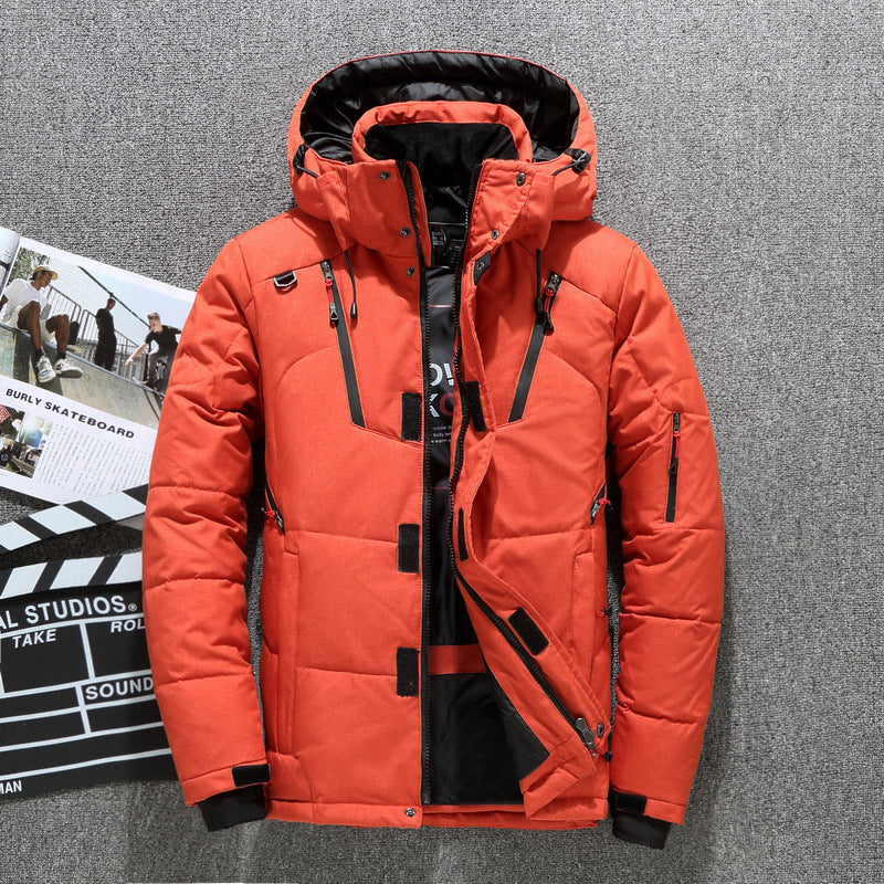 Premium Hooded Men's Black Parka Coat