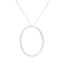 .925 Plata de Ley 4 cttw Collar con Colgante de Diamante en Forma de Círculo Abierto