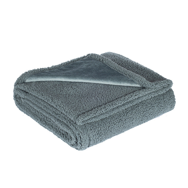 Flannel Cotton Wool Sherpa Thick Pet Blanket