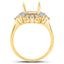 Bague de fiançailles semi-montée en or jaune 14K avec diamant blanc de 0,54 carat