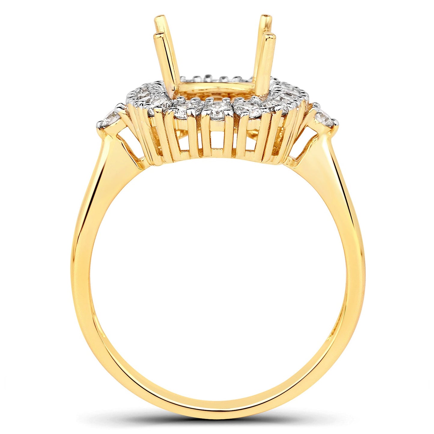Bague de fiançailles semi-montée en or jaune 14K avec diamant blanc de 0,54 carat