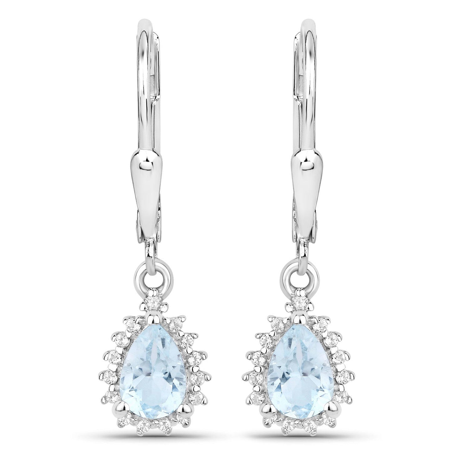 Ensemble de bijoux en topaze bleue et topaze blanche de 2,00 carats