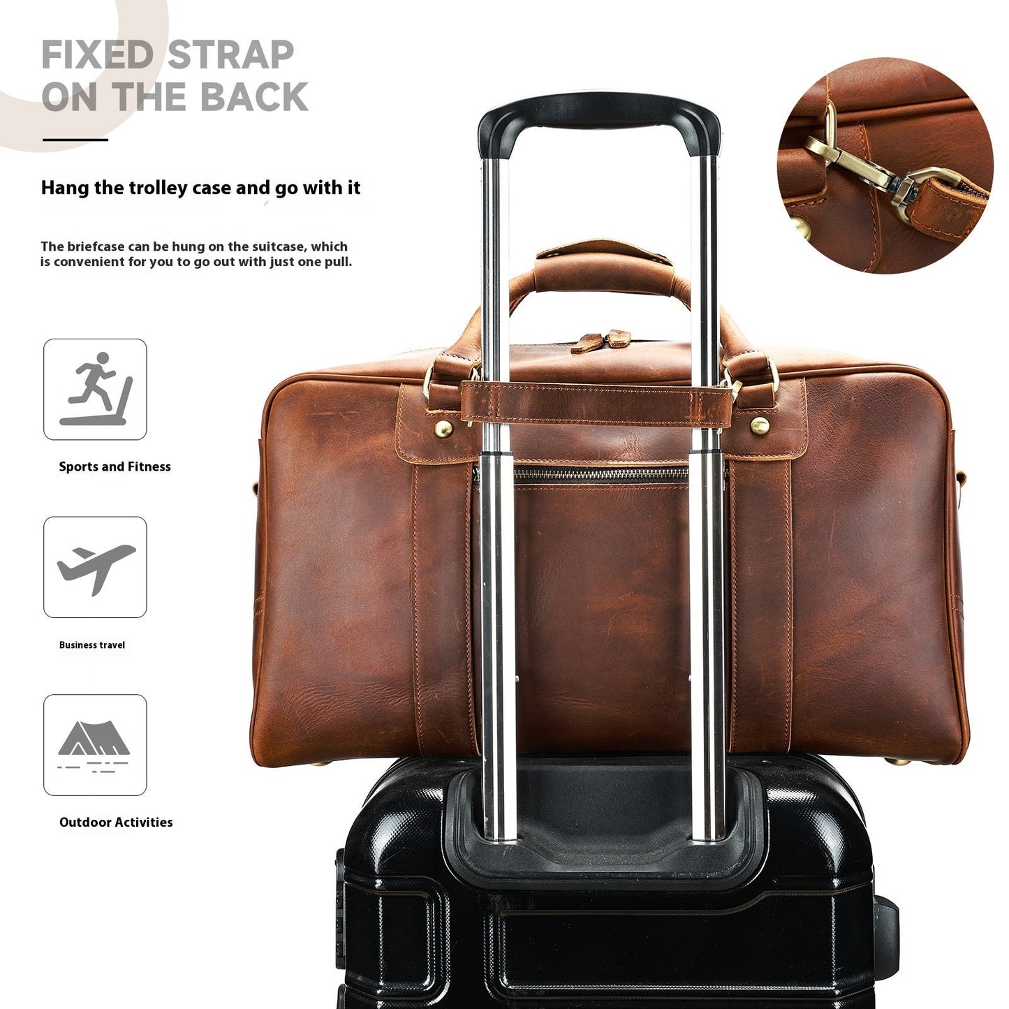 Sac de voyage rétro en cuir véritable premium pour hommes