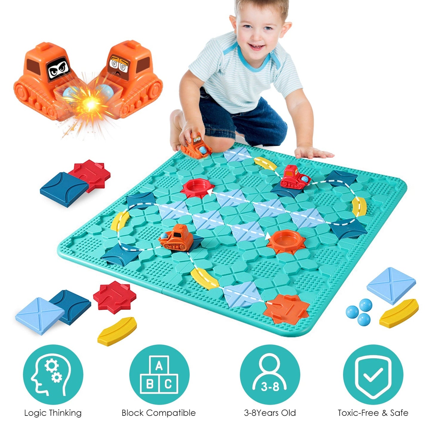 Juego de rompecabezas GBruno Kids Logical Road Builder