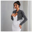 Womens Retro Short Casual Denim Jacket with Zipper