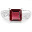 2.99 Carat Genuine Garnet and White Topaz Sterling Silver Ring