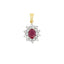 Colgante de Rubí y Diamante de 1.65ct en Oro Amarillo de 14KT