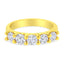14K Yellow Gold Plated Sterling Silver Diamond Wedding Band - Size 7