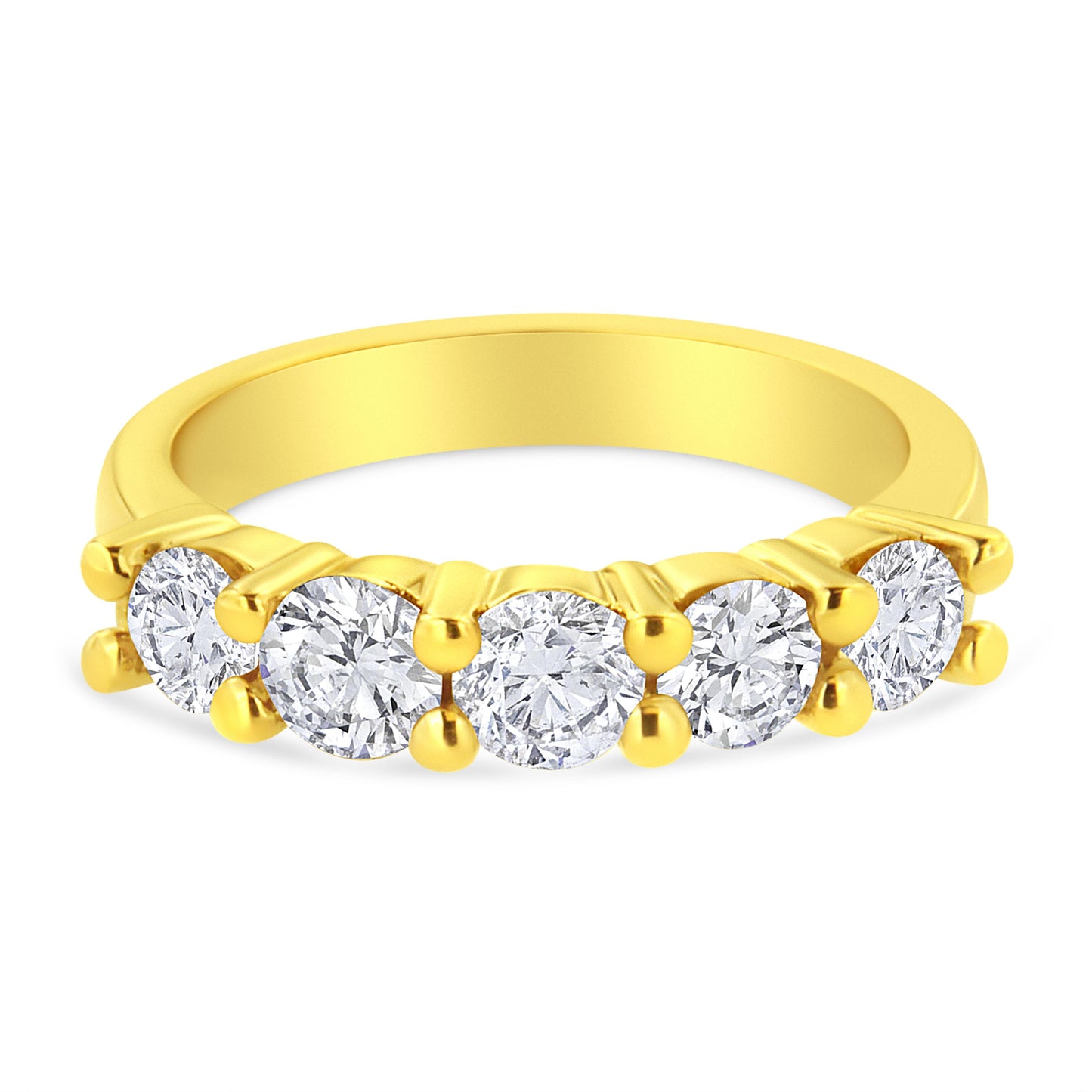 14K Yellow Gold Plated Sterling Silver Diamond Wedding Band - Size 7