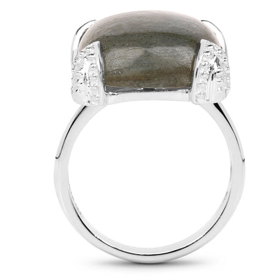 16.95 Carat Genuine Labradorite Sterling Silver Ring