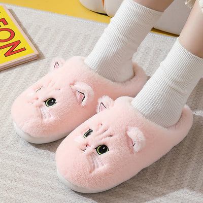Cozy Cartoon Kitty Cotton Slippers for Couples