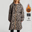 Fleece-Lined Hooded Leopard Print Trench Coat
