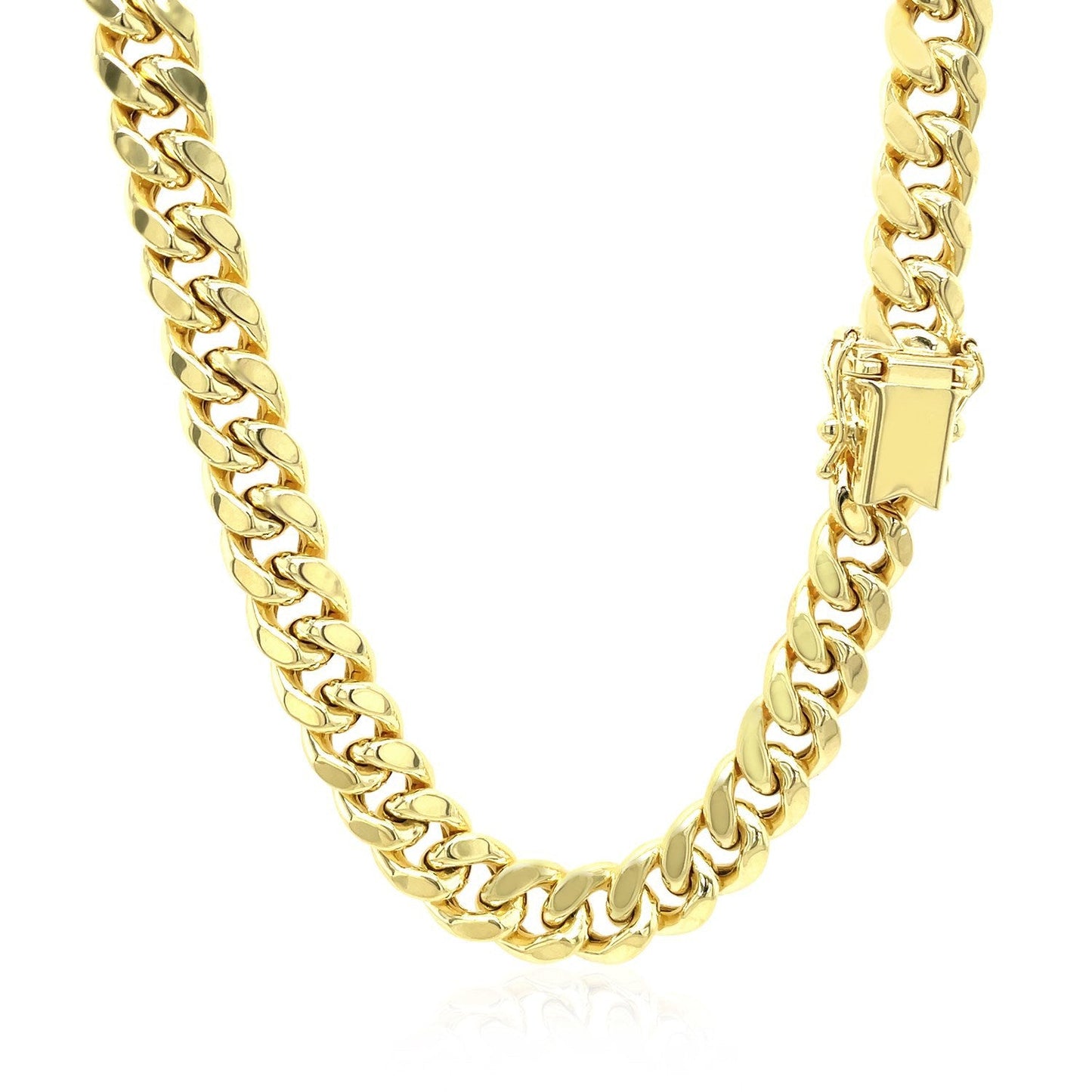 10k Yellow Gold Semi Solid Miami Cuban Chain - 7.25mm