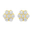 Pendientes de Flor de Diamante de Oro Amarillo de 14K - 1.0 Cttw