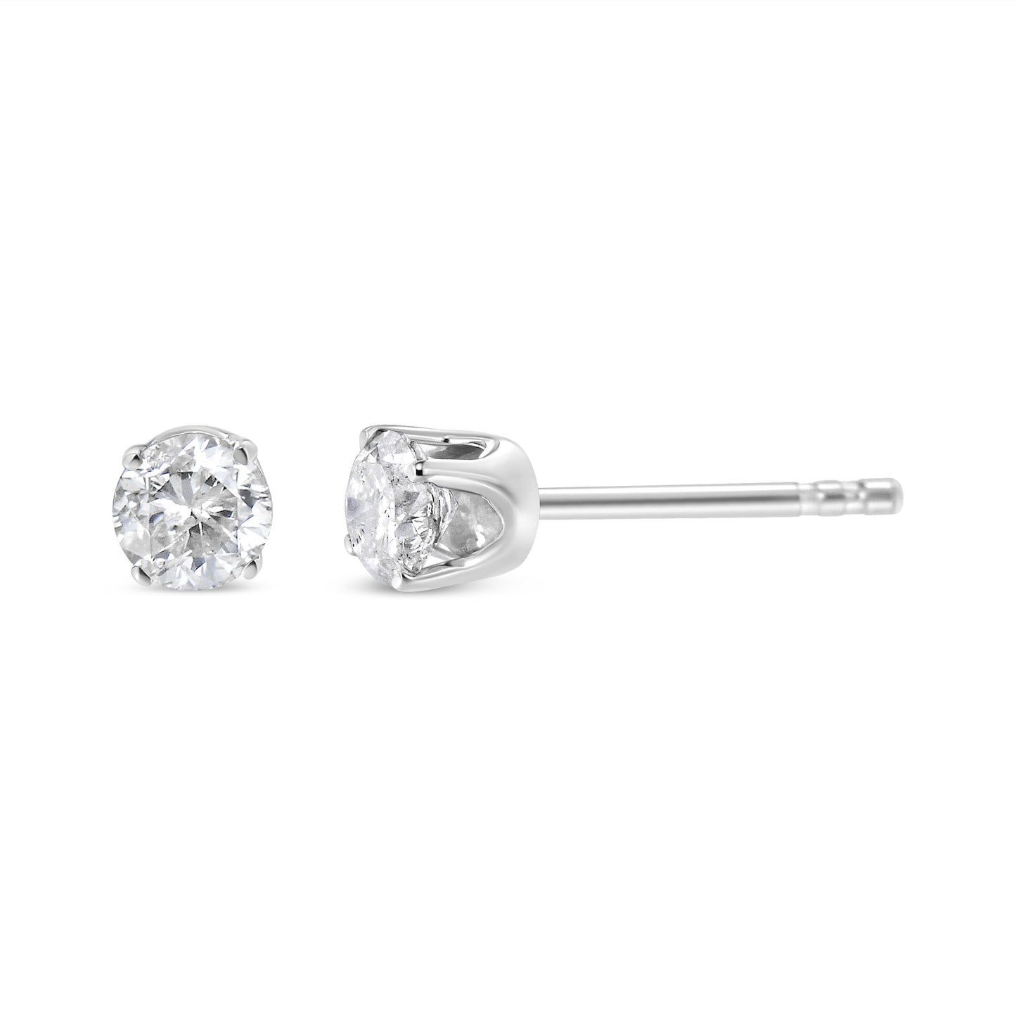 Pendientes de Stud Solitario de Diamante Creado en Laboratorio de Oro Blanco de 14K