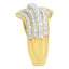 10K Yellow Gold Diamond Multi-Row Wave Bypass Ring - Size 7
