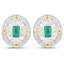 0.69 Carat Genuine Zambian Emerald and Diamond Sterling Silver Earrings