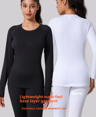Conjunto de Ropa Interior Térmica Forrada de Forro Polar para Mujeres