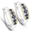 0.70 Carat Genuine Blue Sapphire and Diamond Earrings in Sterling Silver