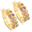 0.76 Carat Genuine Multi-Stone .925 Sterling Silver Hoop Earrings