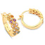 0.76 Carat Genuine Multi-Stone .925 Sterling Silver Hoop Earrings