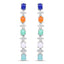 4.40 Carat Genuine Multi Stone .925 Sterling Silver Earrings